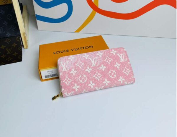 Louis Vuitton Denim Zippy Wallet Pink