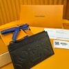 Louis Vuitton coin purse leather Black full pattern men's - 图片 2