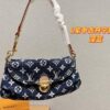 Louis Vuitton Dark Blue Monogram Denim Mini Pleaty Handbag - 图片 6