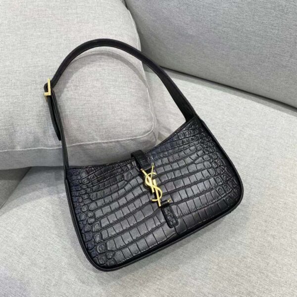 YSL le 5 à 7 in crocodile-embossed shiny leather