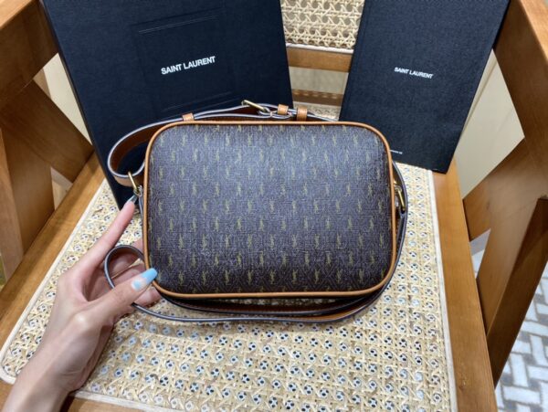 YSL le monogramme camera bag in cassandre canvas and smooth leather