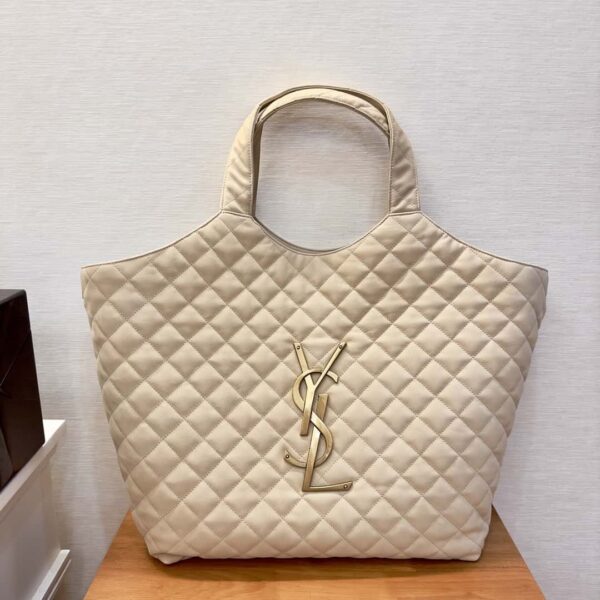 YSL icare in quilted nubuck suede