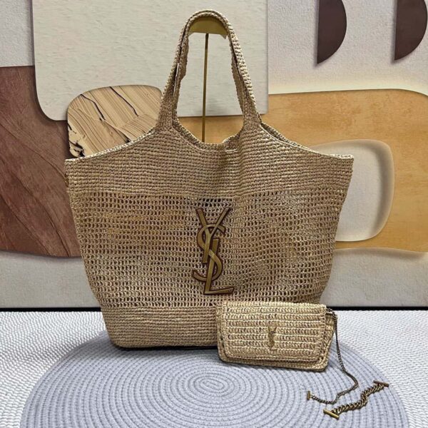 YSL icare in raffia