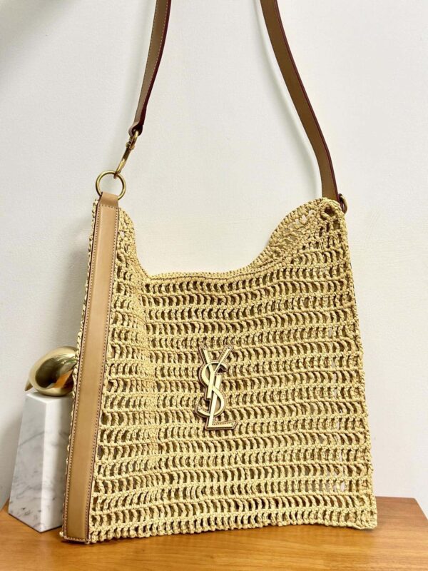 YSL oxalis bag in raffia macramé