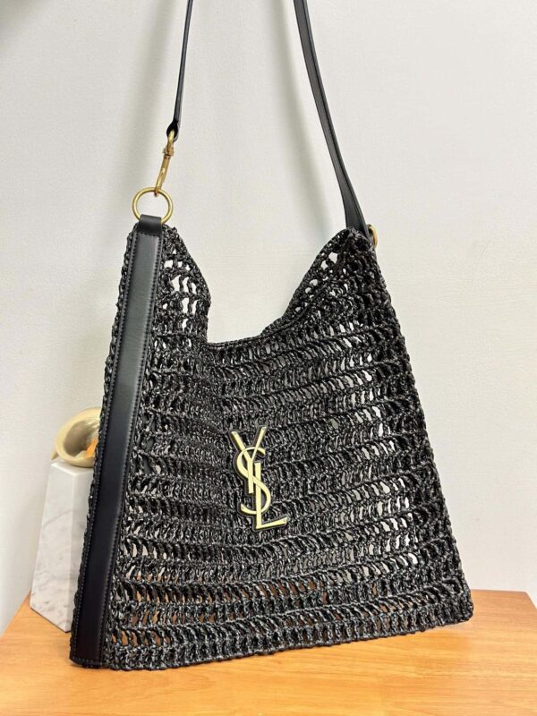 YSL oxalis bag in raffia macramé