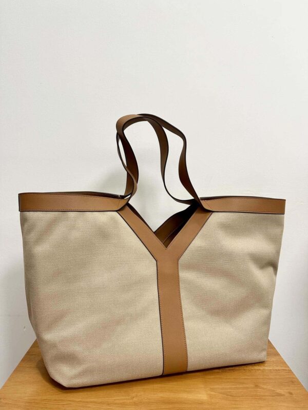 YSL y tote in canvas and leather