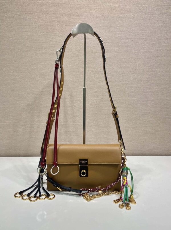 Prada Soft Sound large leather shoulder bag with charms