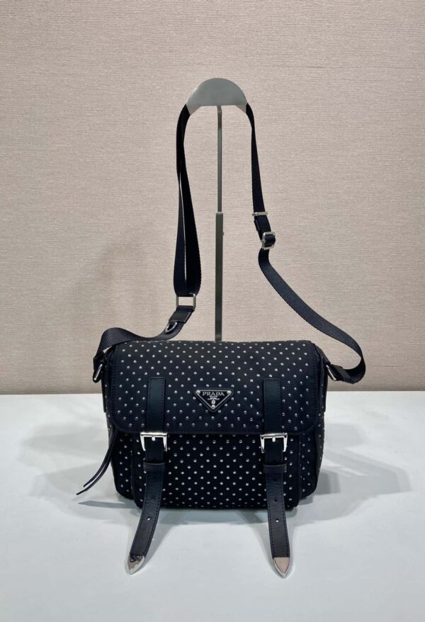 Prada Re-Nylon shoulder bag with studs