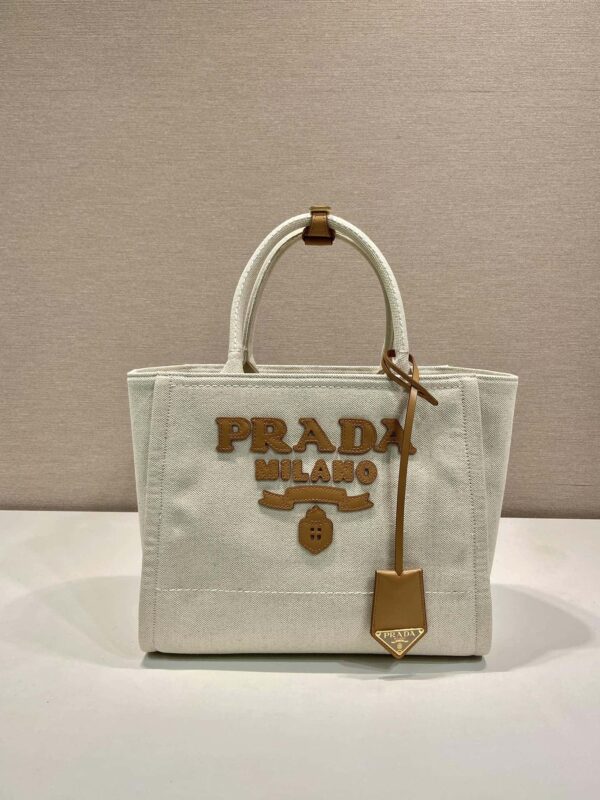 Prada Jardinière small linen blend handbag