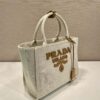 Prada Jardinière small linen blend handbag - 图片 3