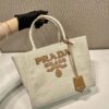 Prada Jardinière small linen blend handbag - 图片 4